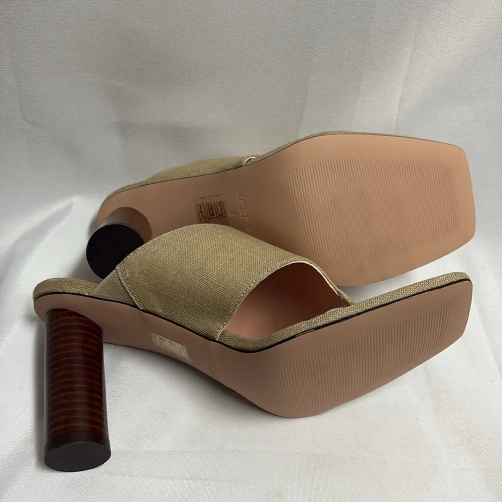 J. Crew Rounded Heel Thong Sandal in Linen Honey Brown/Tan Size 8 NWOB - Picture 8 of 8